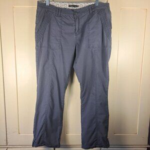Prana Women's Charcoal Gray Roll Cuff Cargo Pants Ripstop Sz 14-FLAW